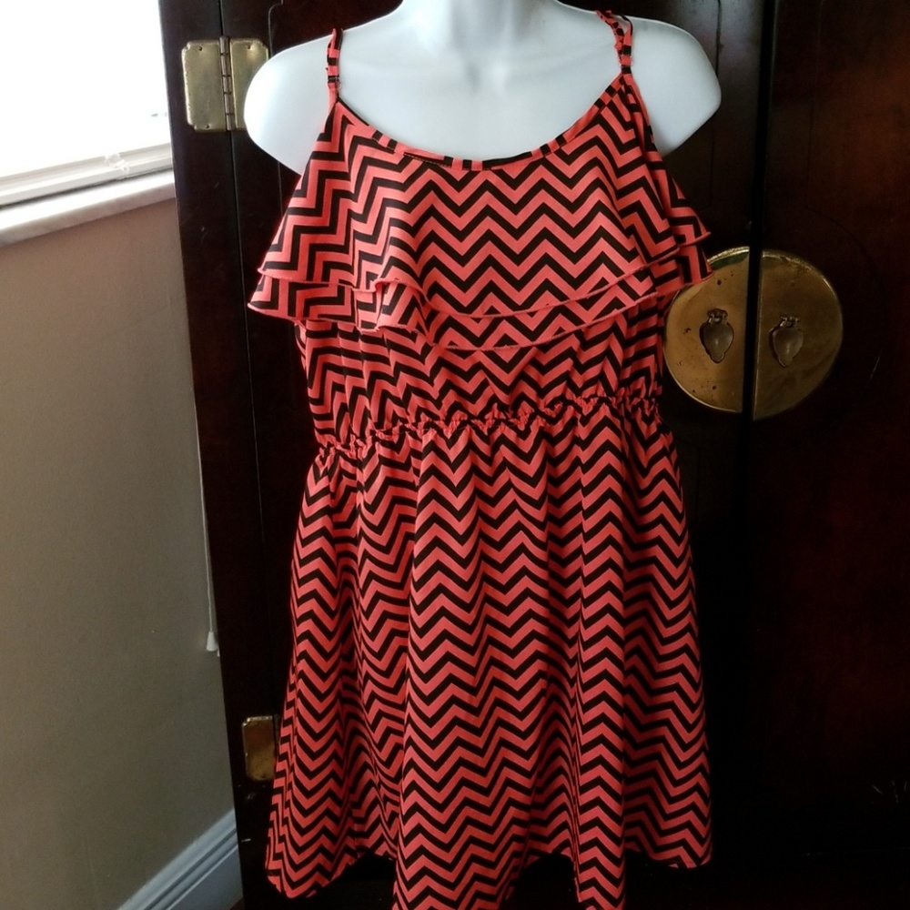 black and orange sun dress, XL